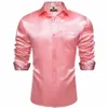 Soie Stretch Satin Hommes Chemise Lg Manches Top Rose Party Mariage Night Club Stage Dr Chemises Ctrasting Paisley Vêtements pour hommes 57Uq #