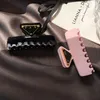 Mollette Nuovo fermaglio per capelli rettangolare con squalo con logo classico Fascino in lega Fermaglio per capelli rosa Regalo per ragazza di alta qualità Gioielli per capelli Designer Boutique Mollette per capelli