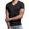 Mäns korta ärm Premium Solid Cott V Neck T Shirts Men Tee T Shirt Pack Men E4ia#