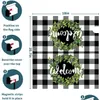 Tuindecoratie Brievenbus Ers Magnetische Standaard Groene Krans Buffalo Plaid Er Welkomststickers Wikkelpost Brievenbus Drop Delivery Home Otoiq