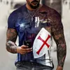 Vintage Croix 3D T-shirt Chevaliers Templiers Imprimé Fi Décontracté Manches Courtes Hauts T-shirt D'été Hommes T-shirt Surdimensionné Streetwear 43IM #