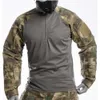 Ensembles tactiques pour hommes, camouflage multi-poches, combinaisons d'entraînement UFS, respirant, séchage rapide, T-shirt à manches Lg, pantalon genouillère 015I #