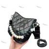 2024 7A top designer shoulder bag crossbody bag luxurys handbags Pearl chain bag purses designer woman handbag leather clutch shoulder bag Genuine leather