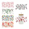 Window Stickers 3D UV DTF Transfer Sticker Christmas Theme For The 16oz Libbey Glasses Wraps Cup Can DIY Waterproof Easy D4089