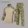 airsoft camo jacka män paintball arbete byxor militär strid taktiska byxor utomhus träning camoue grodtaktiskt fält kostym q0rp#