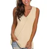 Tanques de mujer Camisetas sin mangas para mujer Camisetas con cuello en V sueltas 2024 Ropa de moda casual de verano Camisolas Ropa de playa