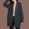 Cardigan tricoté mi-long pour femme, manteau, pull, châle, à la mode, édition coréenne, printemps et automne, 2024