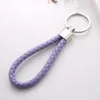 30pcsLot Bulk PU Leather Braided Woven Rope keychain For Women DIY bag Key Chain Men Holder Car Keyring Metal Jewelry wholesale 240315