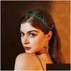 Clips de cheveux Barrettes Green Purple Crystal Boucles d'oreilles Boucles d'oreilles ACCESSOIRES DE BIELLIS