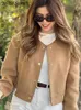 Printemps Fi Femmes Bomber Veste Avec Poches Lg Manches Casual Ctrast Vestes Manteau Vintage Nouveau En Survêtement Chic Tops L2VR #