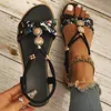 Sandały Summer Damskie Flip Flip Flip Buty Boho Sofe Sole Wedge Elastic Kids Clip Toe Roman Sandalias