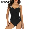 Abiti da bagno femminile Ruffer Vintage One Piece Swimsuit Cust Up Abitutto da bagno Cangole Tummy Control Monokini Retro Plus Size Beachwear