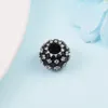 Loose Gemstones Sparkling Pave Round Black Charm Crystals Wedding Anniversary Mother Kids Real Silver Sterling Beads For Jewelry Making