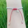 925 Sterling Silber Perlen Armbänder für Frauen handgemachte rote Faden Seil Armband Freundschaft Armreif Glück Schmuck Mädchen Dame Geschenk 240315