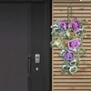 Dekorativa blommor främre dörr Teardrop Wreath Artificial Flower Spring Swag Floral For Living Room Wall Home Bedroom Decor