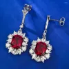 Stud Earrings SpringLady Vintage 925 Sterling Silver 8 10 MM Ruby Gemstone Drop Dangle For Women Fine Jewelry Anniversary Gifts