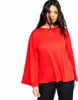 플러스 사이즈 LG 플레어 슬리브 스프링 가을 튜닉 탑 여성 느슨한 캐주얼 한 솔리드 스쿠프 넥 티셔츠 큰 크기 티 탑 블라우스 4xl 5xl O5yz#