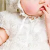 Vintage Baby Girl Dress Doop 1e jaar Verjaardagsfeestje Bruiloft Doop babykleding Bebes 240319