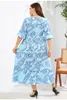 Flare Manches Plus Taille Dres V-Cou Femmes Imprimé Vacances Plage Dr Office Lady Élégant Fi Casual Printemps Eté S5jV #