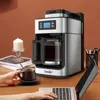 Machine à café goutte à goutte 2 en 1, cafetière automatique à affichage numérique, broyeur américain fraîchement moulu, thé expresso, lait, cafetière de bureau, DHL gratuit