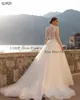 Lorie Vintage Glitter Spitze Hochzeit Dres Applikationen High Neck Cap Sleeves Butts Brautkleider mit Tüllrock Braut Dr a4bT #