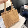 Designer Miui Bag Women Handbag Purse Vine Grass Linen Woven Lady Tote Fashion Shopping Väskor Storlek 25 cm