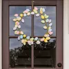 Dekorativa blommor 36 cm påskvägg hängande hängen diy dörr ägg krans kreativ festival tema hemdag dekor