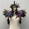 Pluma natural Encogimiento de hombros Mantón Mujeres Pluma Hombro Abrigo Cabo Victoriano Cosplay Accesorios de fiesta Etapa Rendimiento Pluma Accories 86Ve #