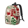 Backpack Christmas Pattern Large Capacity School Notebook Fashion Waterproof Adjustable Travel Sports