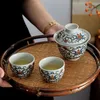 Set di stoviglie Gaiwan Copri ciotola da tè Set di tazze per teiera cinese Kongfu in ceramica Accessori completi Bicchieri Decorativi per ufficio a casa