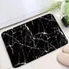 Badmattor marmor texturerat matta svartvita badrumsmattor flanell antislip heminredning tillbehör sätter golvdörrat matta