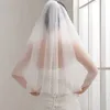 Najnowszy projektowanie zasłony ślubnej 2 -poziomowa zasłona ślubna dla panny młodej z grzebieniami damskimi krótkimi welonami 2023 H5EX#