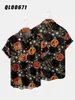 Men's Casual Shirts Halloween Hawaiian Shirt Digital Printing Y2k Hombre Short-sleeve Tops Street Retro Harajuku Clothes