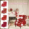 Chair Covers Merry Christmas Armchair Year Home Decor Stretch Printing Wingback All-inclusive 2024Xmas Sofa Slipcovers