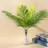 Fleurs décoratives 2 pièces plantes d'arbre artificielles Faux 9 fourchettes fausses feuilles tropicales intérieur pour jardin cuisine chambre fête mariage