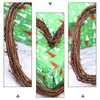 Flores decorativas 3 pçs coração rattan grinaldas rústica videira guirlandas pingente diy para casa casamento natal 20cm (marrom)