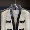 Giacche scollo a V manica lunga donna design elegante giacca corta in tweed donna moda coreana cappotto corto primavera vintage 2024