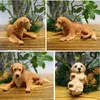 2024 Car Ornaments Resin Golden Retriever Doll Dashboard Decoration Sleep Dog Mother and Child Auto Interior Decor With Gift Box
