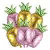 Décoration de fête 6 pièces ballons en aluminium d'ananas thème hawaïen ornement hawaïen décoratif en aluminium