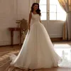 Jiayigg Nowy przybycie panny młodej Suknia kwadratowa szyja cekina aplikacja Sweet Train Trail Tiul A line Corset Wedding Dr L5M6#