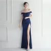 sexy Women Off-Shoulder Lg Formal Dr 2024 New in Satin Slit Maxi Dr Elegant Ladies Wedding Evening Prom Party Gown 46cm#