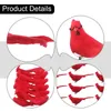 Decoratieve beeldjes 12 stks Red Bird Ornament Miniatures Craft Decoration met Clip for Home Art Decor Crafts