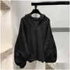 Suéteres femininos mulheres tamanho grande primavera outono solto hoodies moda coreana manga comprida sweatershirt entrega gota vestuário roupas dhnmp