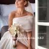 로브 드 마리이지 오간자 웨딩 박사 One Shoulder Sexy Trouwjurk 슬릿 스커트 간단한 Abito da Sposa Bow Back Hochzeitskleid b8ed#