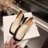 Casual Schuhe Aus Echtem Leder Plattform Faulenzer Frau 2024 Britischen Stil Dicken Absätzen Oxfords Frauen Slip Auf College Gothic Mujer