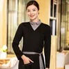 Dining servitör Workwear LG-Sleeved T-shirt stormarknad Milk Tea Restaurant Barbecue Hot Pot Restaurant Autumn and Winter Work W 59ww#