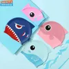 Bonnets de natation Bonnet de bain en Silicone poisson de dessin animé mignon Dino pour enfants protéger les oreilles chapeau de bain pour garçons filles enfants accessoires de piscine 240328