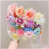 Haaraccessoires Bruid Bloem Kroon Haarband Touw Bruiloft Bloemen Hoofdband Slinger Meisje Krans Elastisch Feest Cosplay Hoofddeksel Drop Dh7Fp