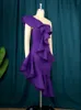 One Shoulder Purple Dres Ruffles High midjan Oregelbundna sexiga damer Evening Wedding Event OCN Party Gowns for Women Autumn R3XC#