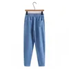 Plus Size Mulheres Jeans Oversized Curva Roupas Cintura Alta Stretch Lyocell Denim Wed Harem Pants Verão 2023 22eJ #
